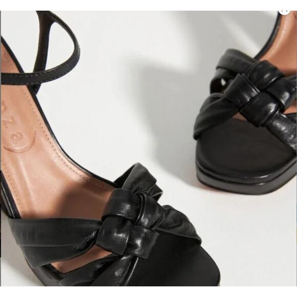 Anthropologie Vicenza Black Knotted Platform Heels EU 39 US 9 - Picture 3 of 11